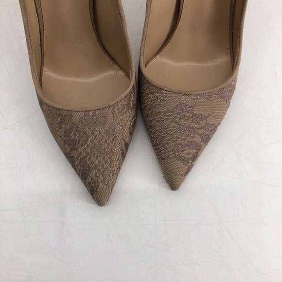 NIB MaxMara Leccio nude lace high heels pointed toe  taupe 37.5 - Picture 12 of 16
